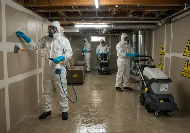 Basement Moisture Removal and Structural Drying process in Sulphur Springs, TX